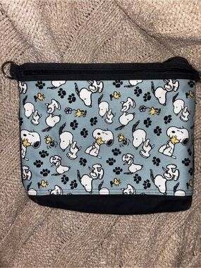 Pink Kiss Snoopy Woodstock Zip Pouch Crossbody Bag 9.5” x 8”